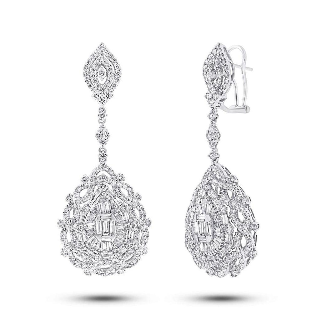 7.17 Ctw 18k White Gold Diamond Earring