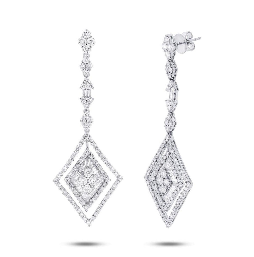 4.98 Ctw 18k White Gold Diamond Earring