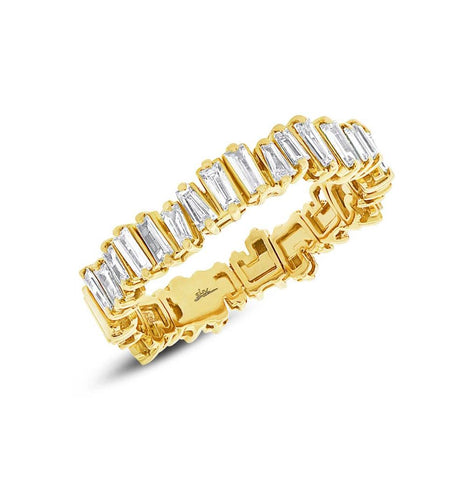 0.67 Ctw 14k Yellow Gold Diamond Baguette Womens Band
