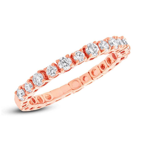 0.61 Ctw 14k Rose Gold Diamond Womens Band