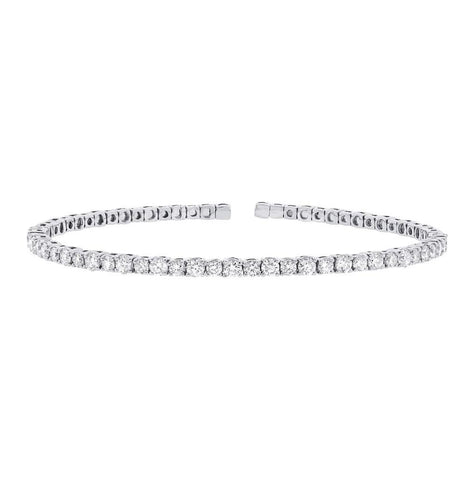 1.91 Ctw 14k White Gold Diamond Bangle Bracelet