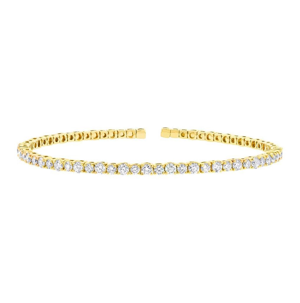 1.91 Ctw 14k Yellow Gold Diamond Bangle Bracelet