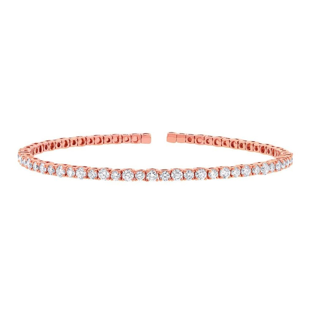 1.91 Ctw 14k Rose Gold Diamond Bangle Bracelet