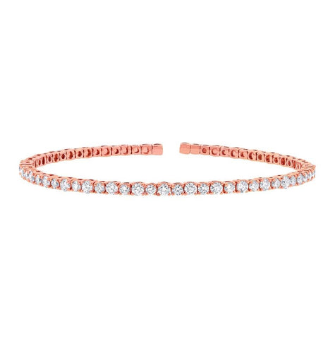 1.75 Ctw 14k Rose Gold Diamond Bangle Bracelet