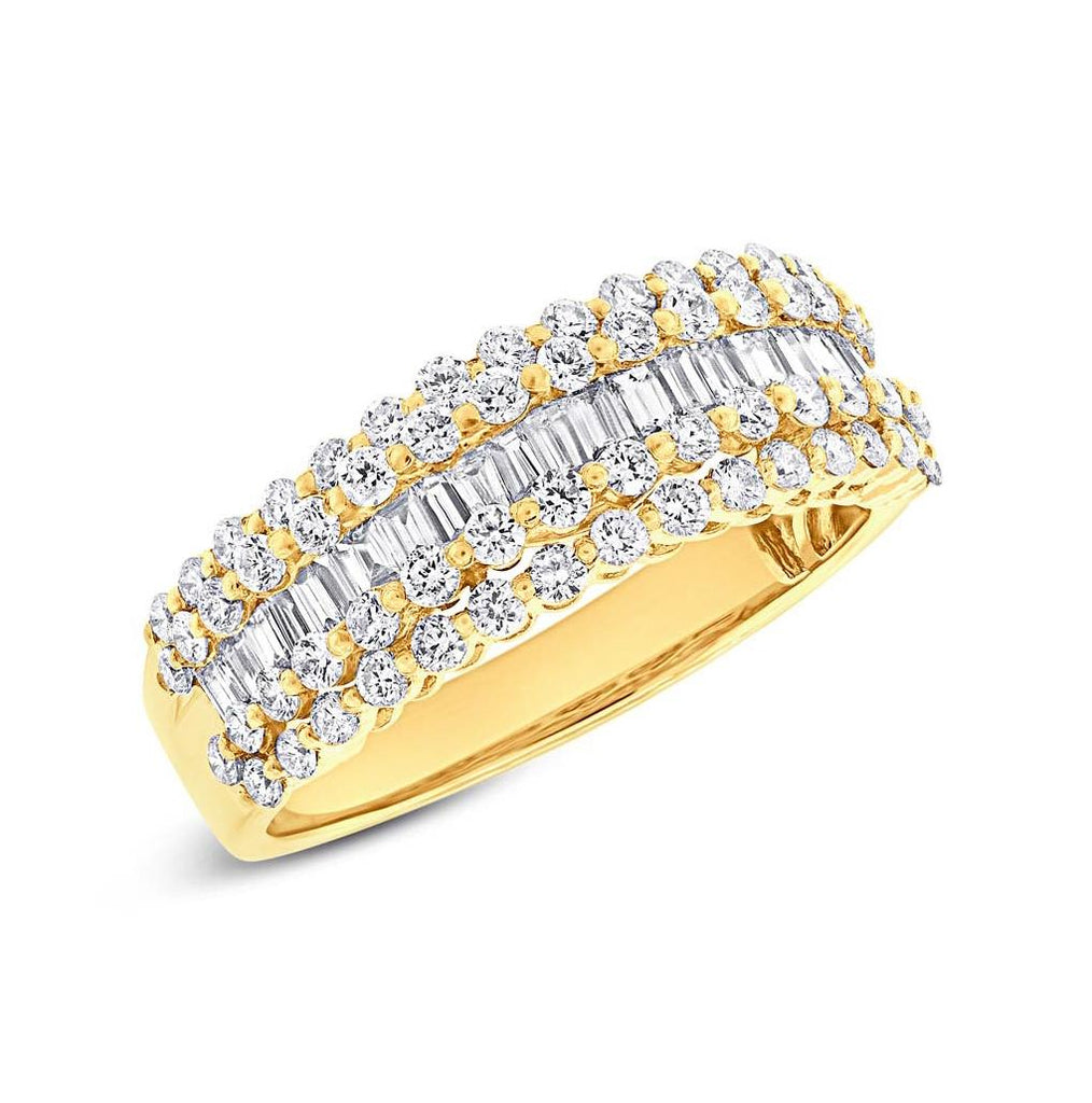 1.44 Ctw 18k Yellow Gold Diamond Baguette Womens Band