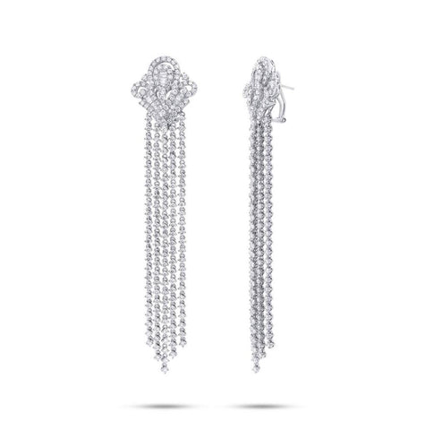 12.39 Ctw 18k White Gold Diamond Chandelier Earring