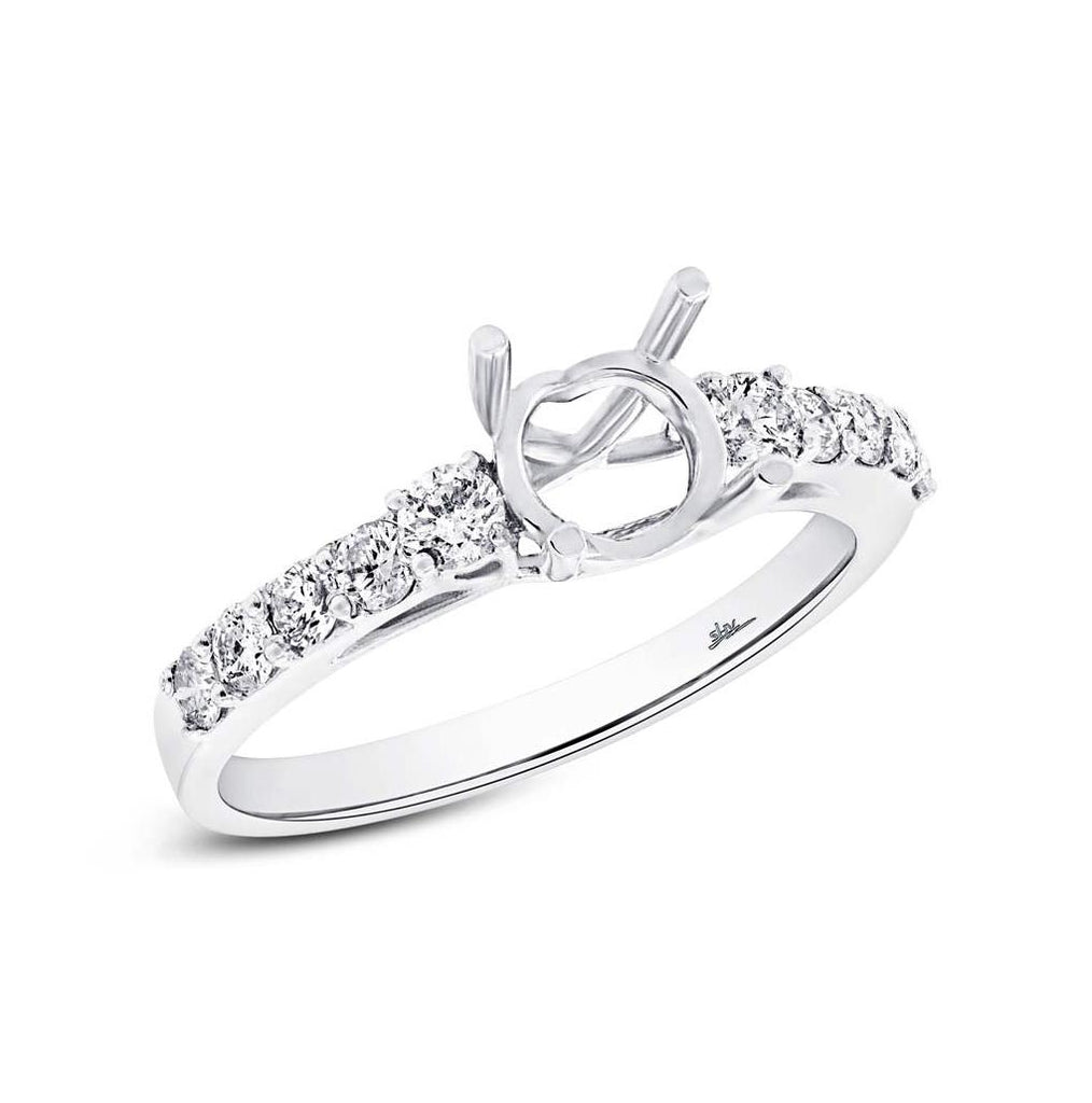 0.50 Ctw 18k White Gold Diamond Semi-mount Ring