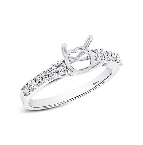 0.50 Ctw 18k White Gold Diamond Semi-mount Ring