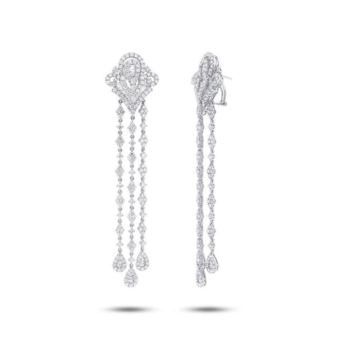 11.09 Ctw 18k White Gold Diamond Chandelier Earring