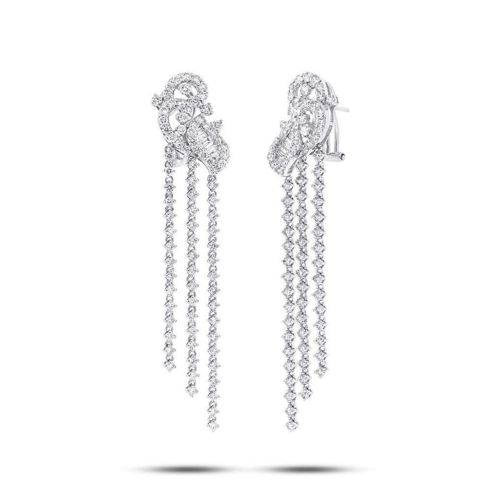 4.78 Ctw 18k White Gold Diamond Chandelier Earring