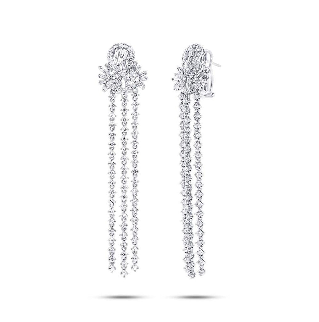 5.11 Ctw 18k White Gold Diamond Chandelier Earring