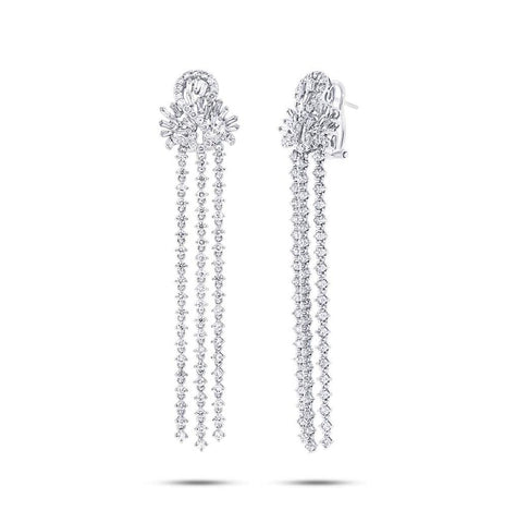 5.11 Ctw 18k White Gold Diamond Chandelier Earring