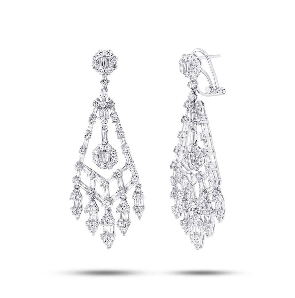 4.41 Ctw 18k White Gold Diamond Earring