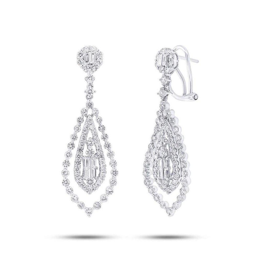 2.91 Ctw 18k White Gold Diamond Earring