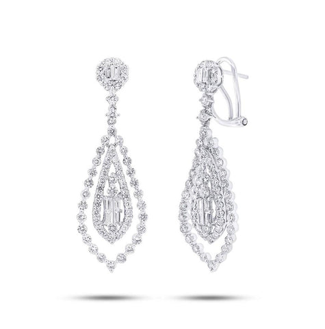 2.91 Ctw 18k White Gold Diamond Earring