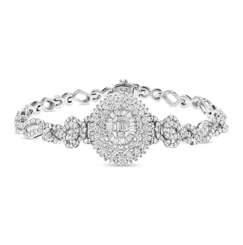 4.51 Ctw 18k White Gold Diamond Bracelet