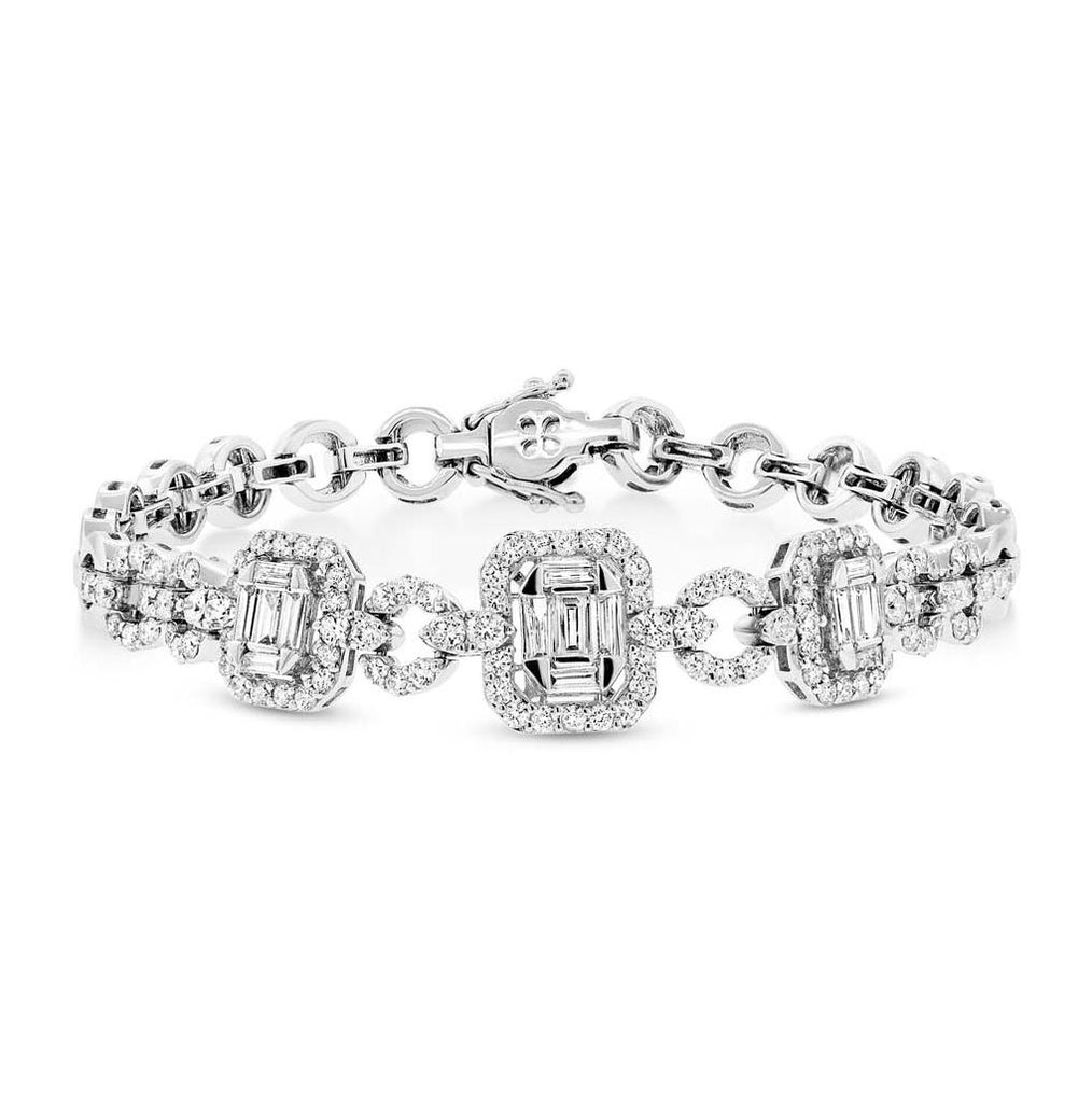 2.45 Ctw 18k White Gold Diamond Bracelet