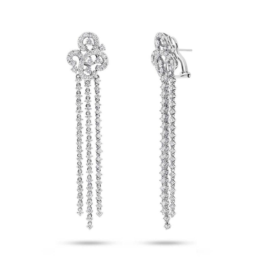 4.53 Ctw 18k White Gold Diamond Earring