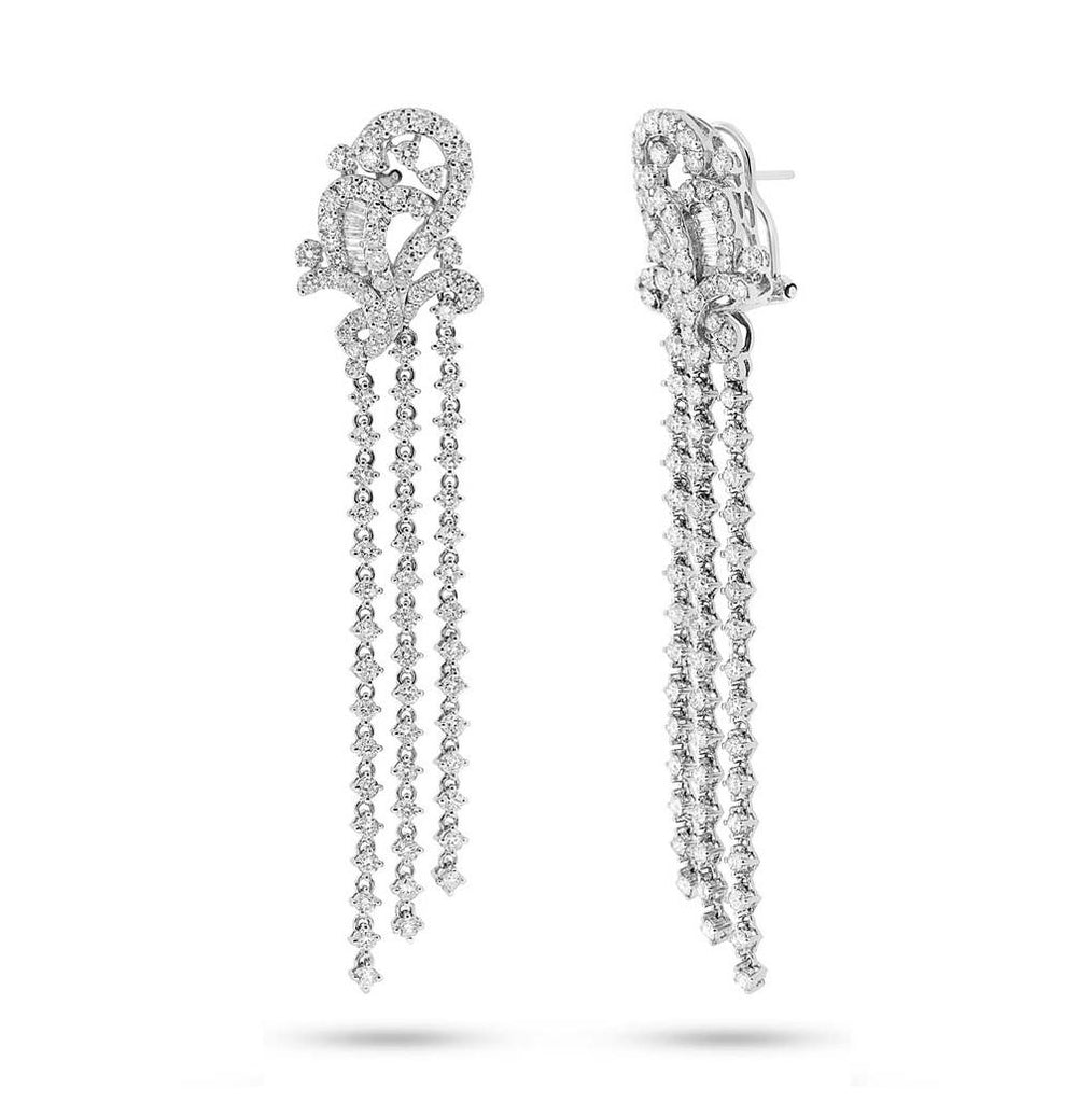 5.79 Ctw 18k White Gold Diamond Earring