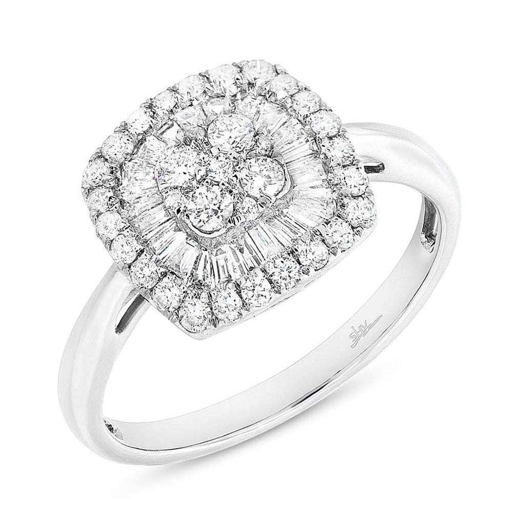 0.75 Ctw 18k White Gold Diamond Baguette Womens Ring