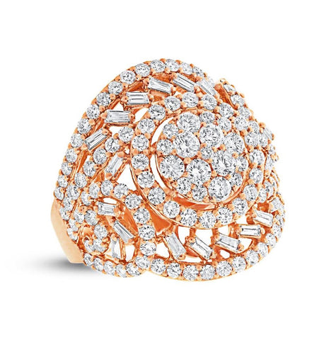 2.79 Ctw 18k Rose Gold Diamond Womens Ring