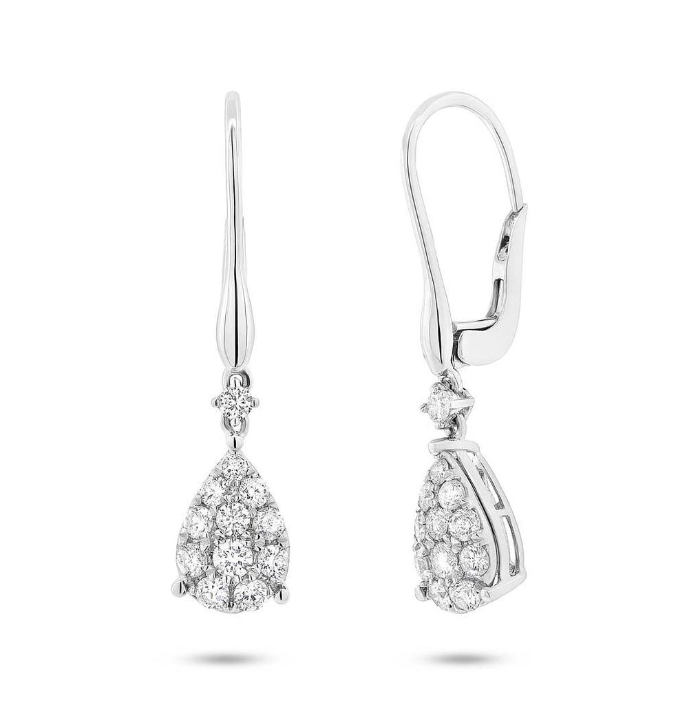 0.73 Ctw 18k White Gold Diamond Earring