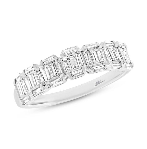 0.58 Ctw 18k White Gold Diamond Baguette Womens Ring