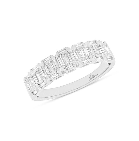 0.53 Ctw 14k White Gold Diamond Baguette Womens Band