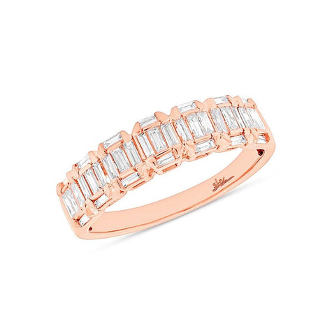0.53 Ctw 14k Rose Gold Diamond Baguette Womens Band