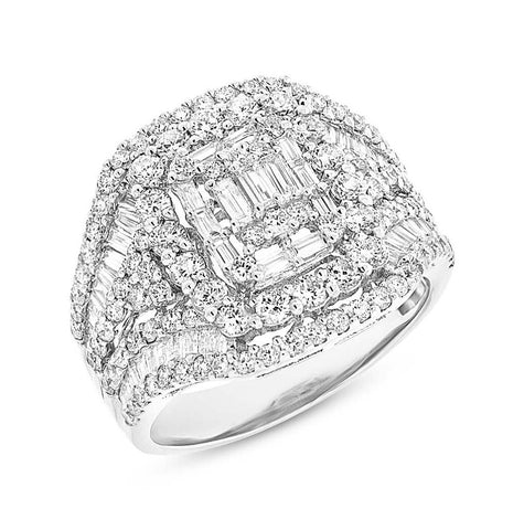 2.55 Ctw 18k White Gold Diamond Womens Ring