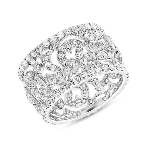 2.81 Ctw 18k White Gold Diamond Womens Ring