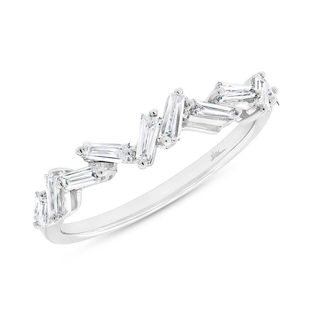 0.46 Ctw 14k White Gold Diamond Baguette Womens Band Size 6