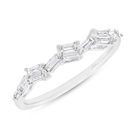 0.36 Ctw 14k White Gold Diamond Baguette Womens Band Size 6