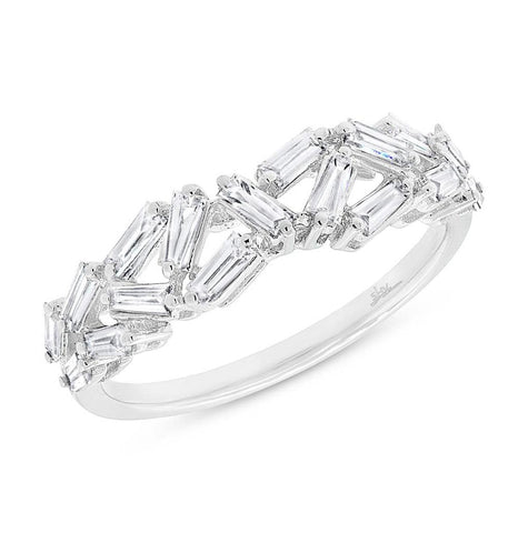 0.61 Ctw 14k White Gold Diamond Baguette Womens Band