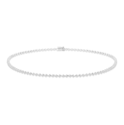 2.94 Ctw 18k White Gold Diamond Choker Necklace