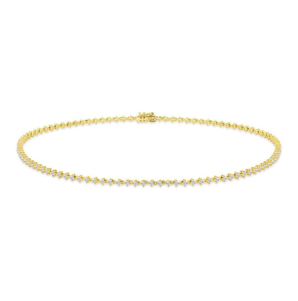 2.94 Ctw 18k Yellow Gold Diamond Choker Necklace