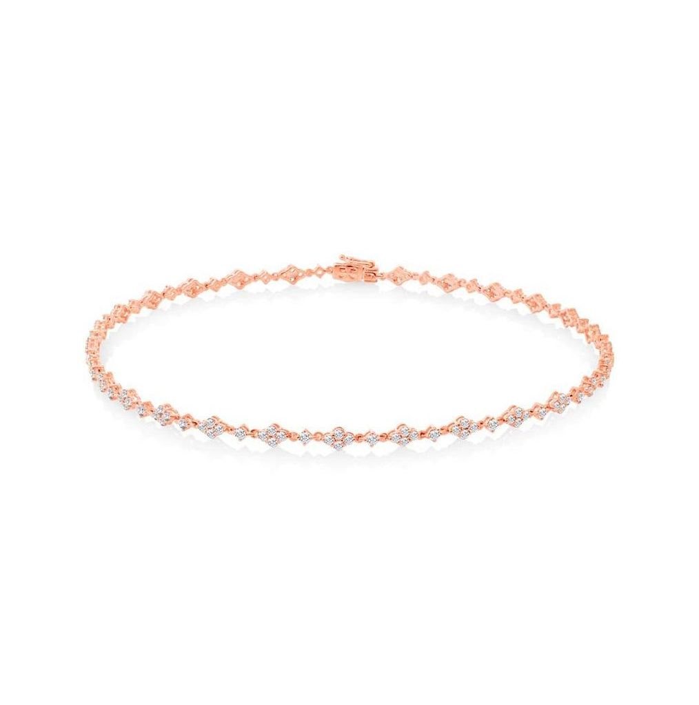 4.48 Ctw 18k Rose Gold Diamond Choker Necklace