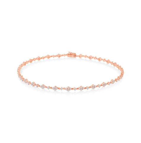 4.48 Ctw 18k Rose Gold Diamond Choker Necklace