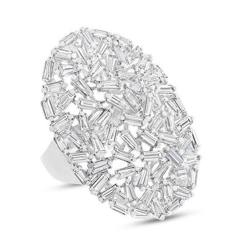 2.97 Ctw 14k White Gold Diamond Baguette Womens Ring