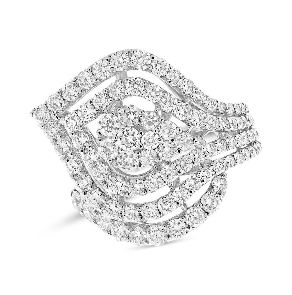 2.53 Ctw 18k White Gold Diamond Womens Ring