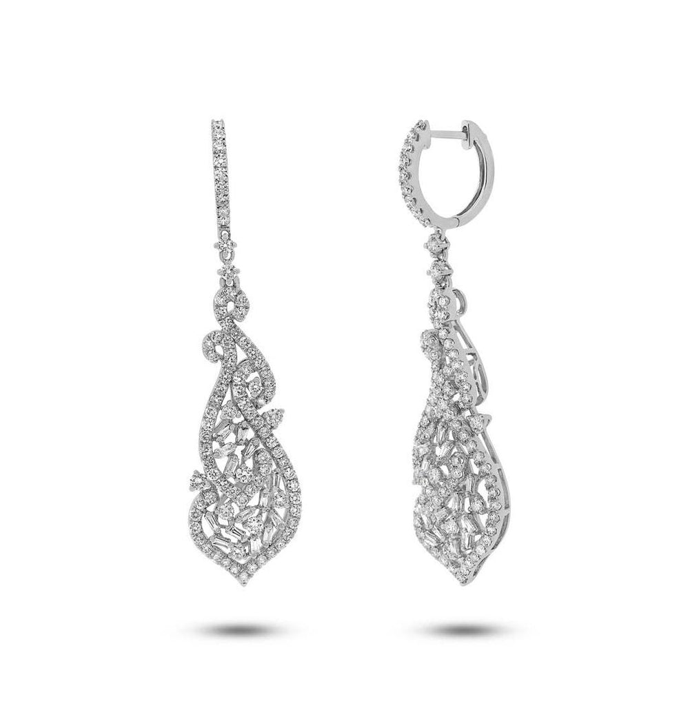 2.49 Ctw 18k White Gold Diamond Earring