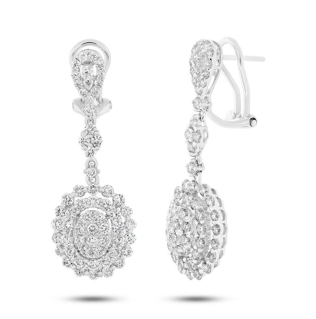 2.70 Ctw 18k White Gold Diamond Earring