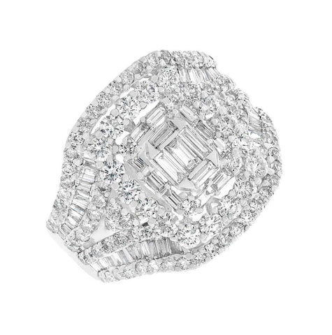 2.34 Ctw 18k White Gold Diamond Womens Ring