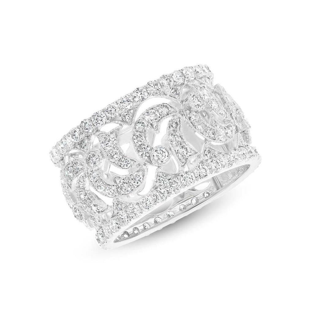 2.60 Ctw 18k White Gold Diamond Womens Ring