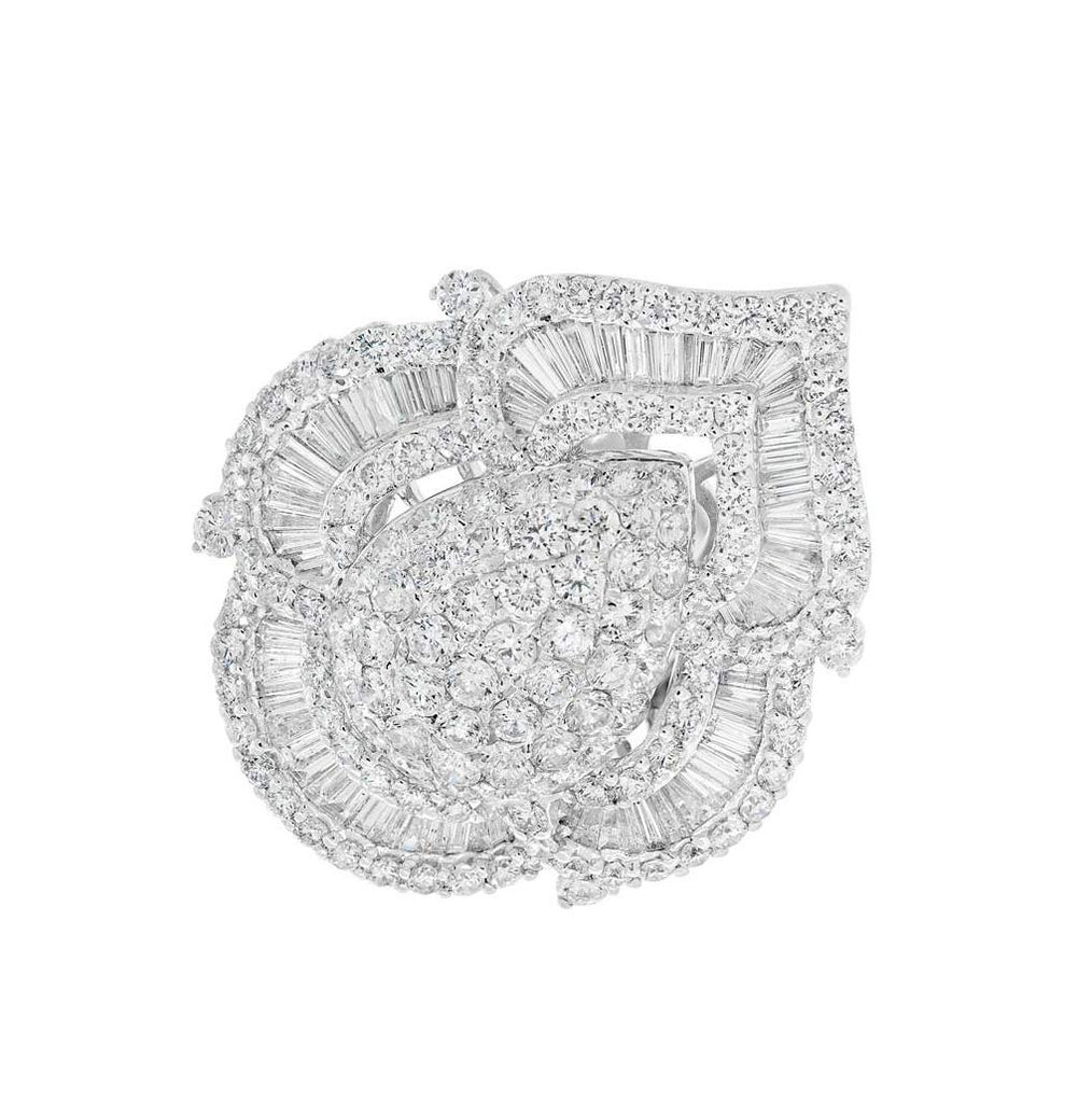 7.54 Ctw 18k White Gold Diamond Womens Ring