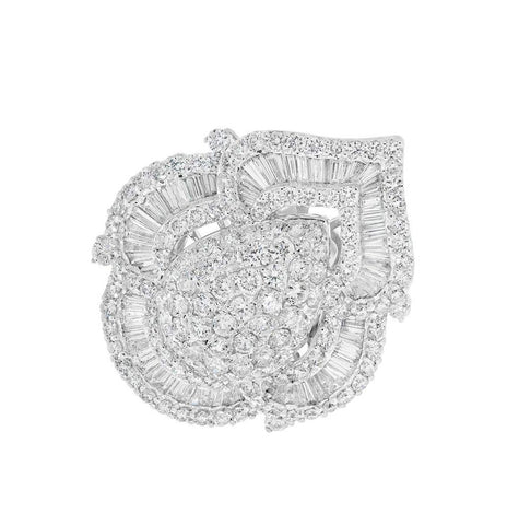 7.54 Ctw 18k White Gold Diamond Womens Ring