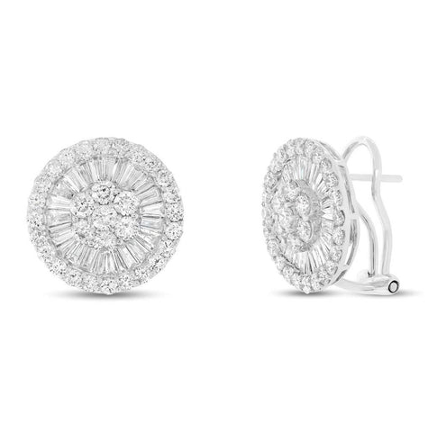 3.46 Ctw 18k White Gold Diamond Baguette Earring