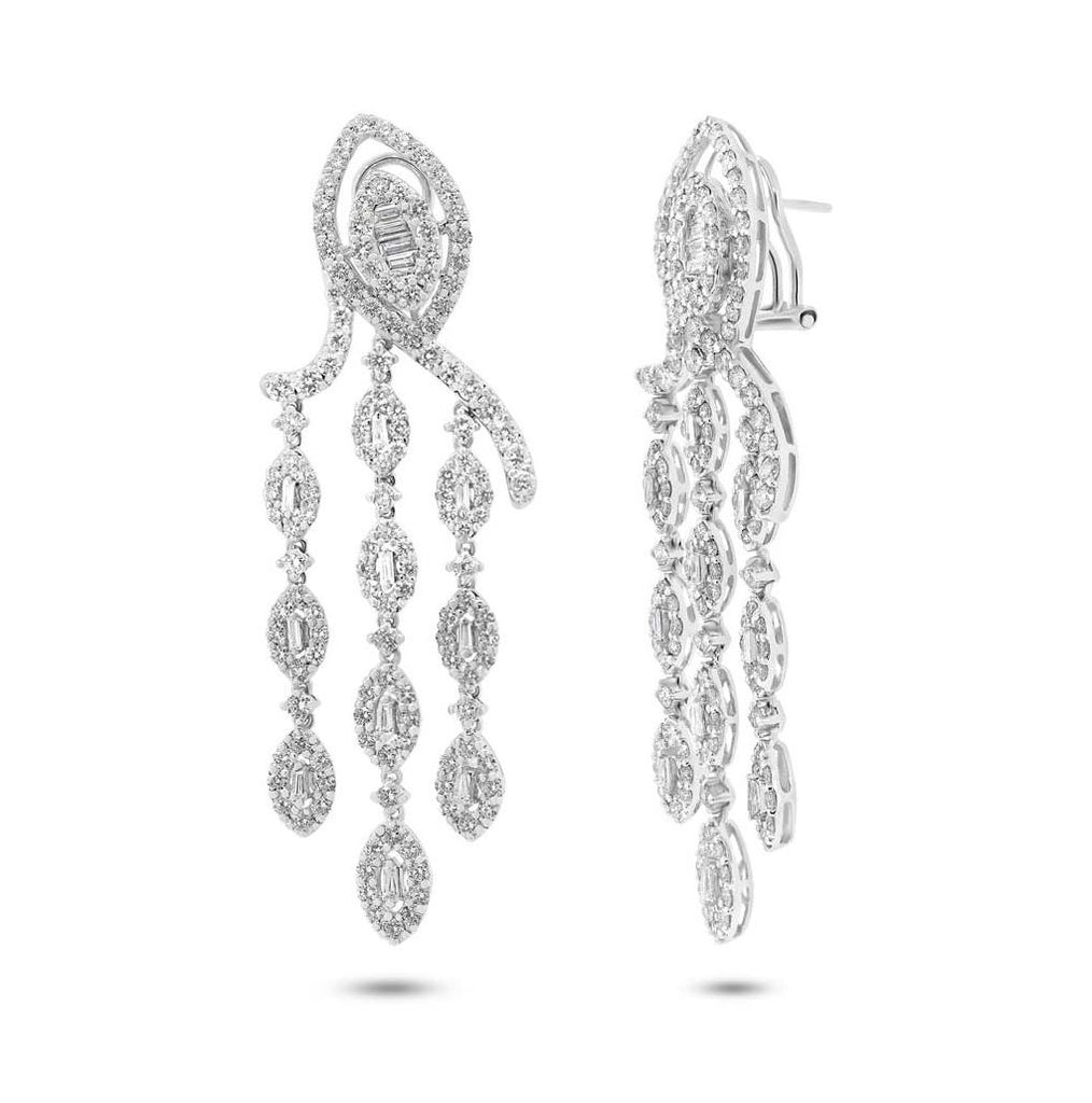 6.36 Ctw 18k White Gold Diamond Chandelier Earring