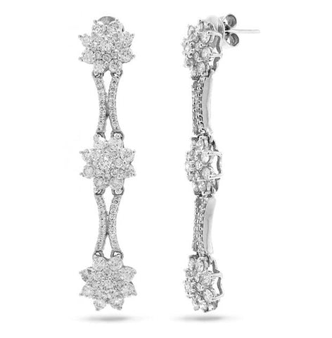 3.15 Ctw 14k White Gold Diamond Fancy Earring