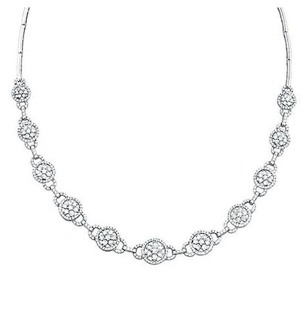 5.15 Ctw 14k White Gold Diamond Necklace